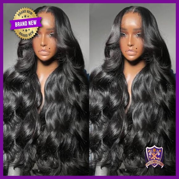 26in Human Hair Wig 13x6 Body Wave Lace Front Pre Plucked 200 Density
